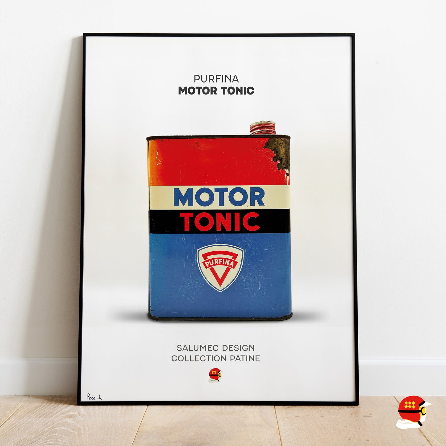 Affiche Purfina Motor Tonic – Bidon d’huile vintage