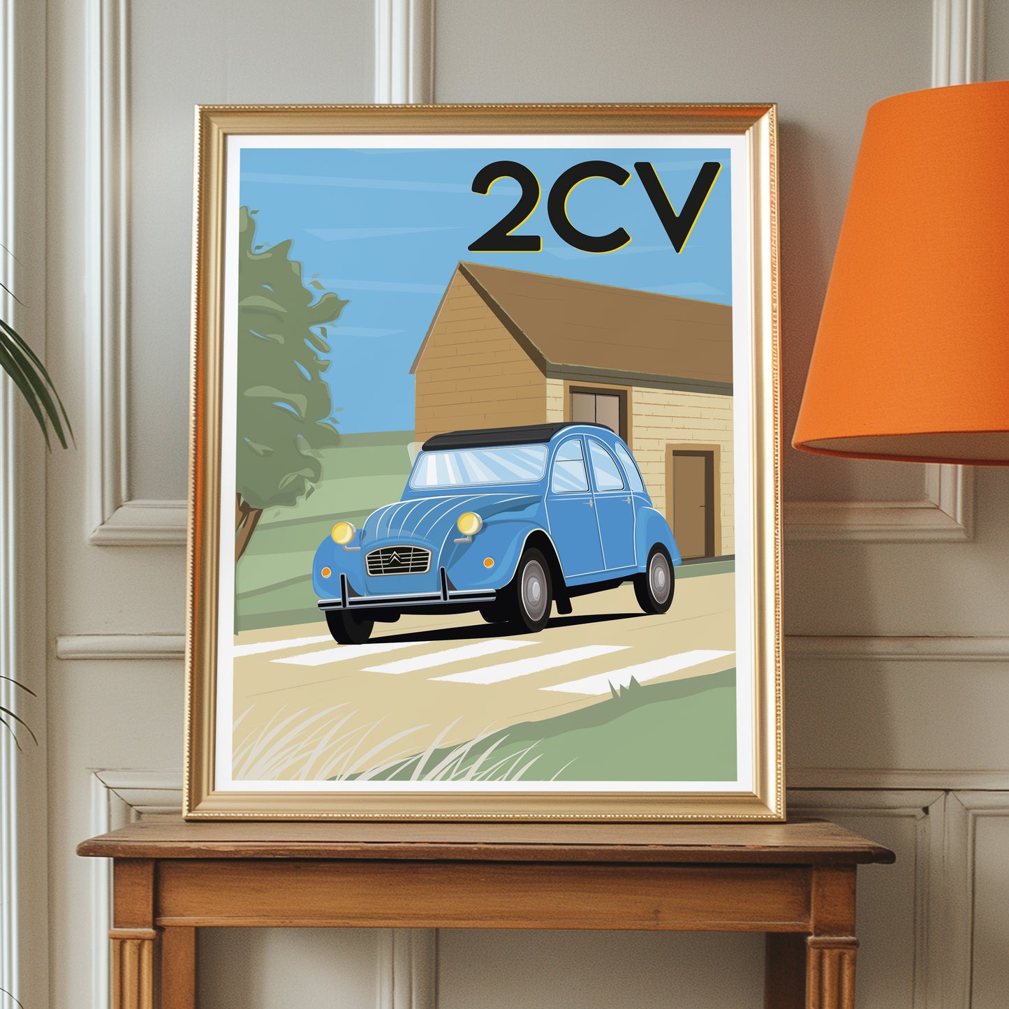 Affiche Citroën 2 cv unis