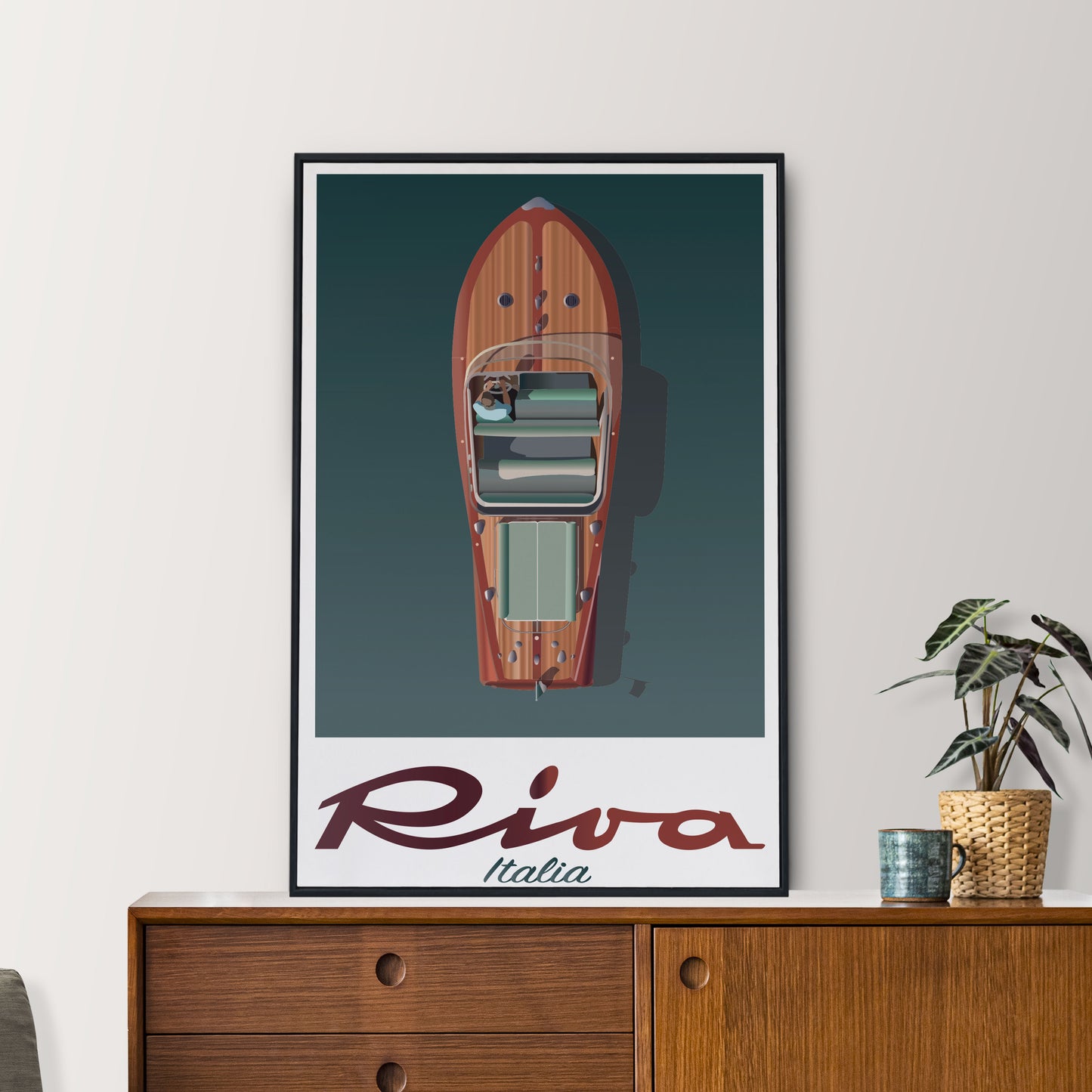 Affiche Riva Aquarama Italia – Poster vintage bateau italien