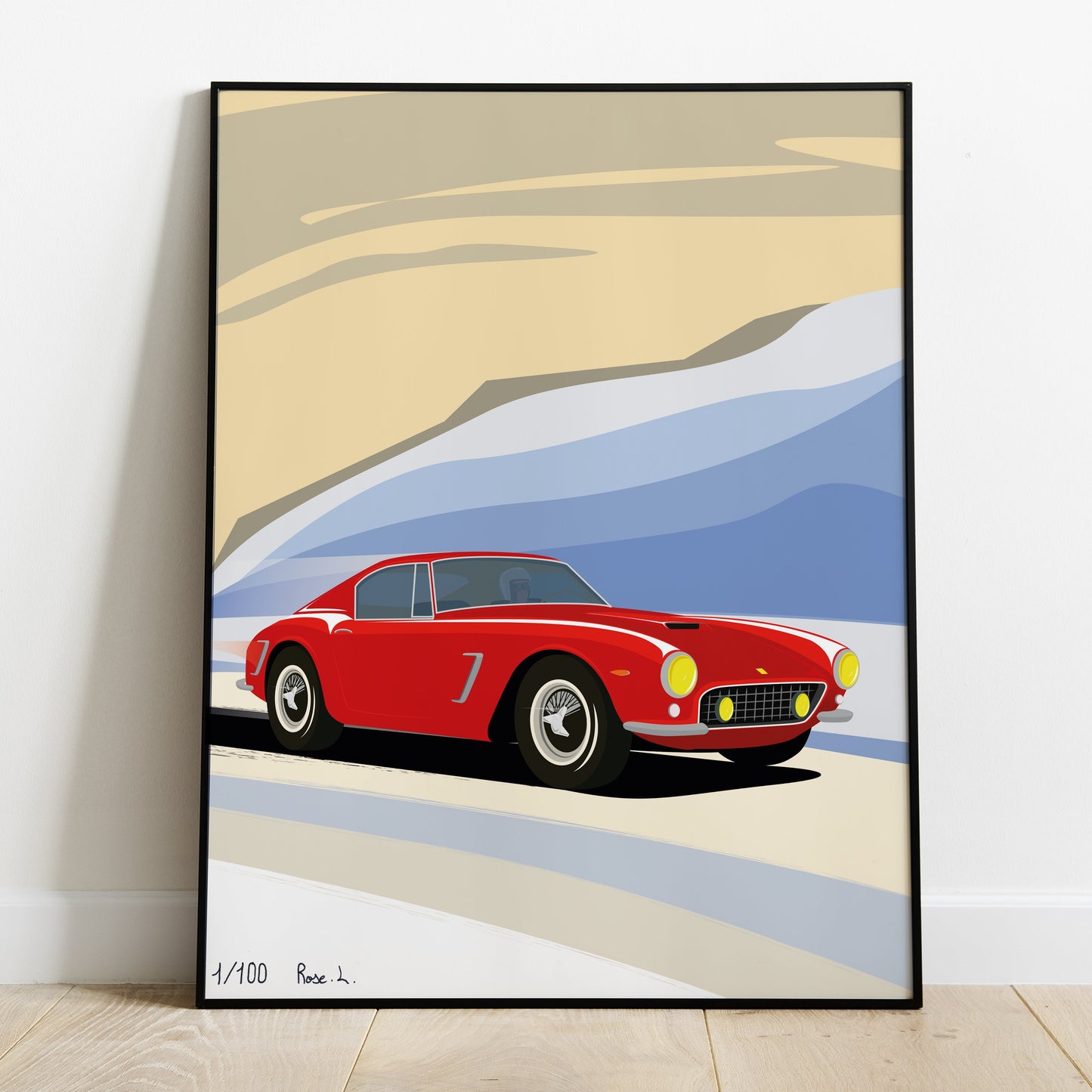 Affiche Ferrari 250 gt SWB vintage poster
