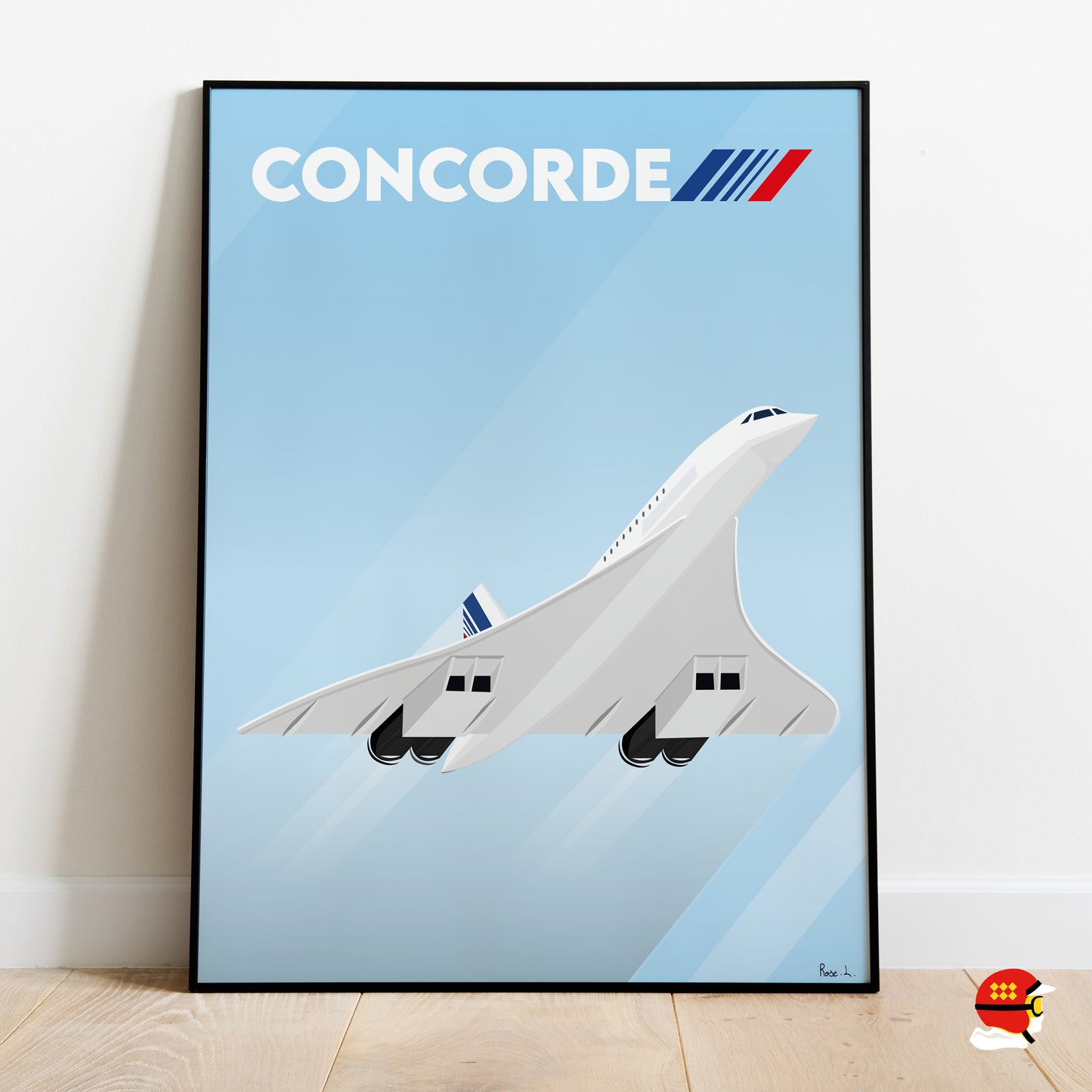 Affiche Concorde Air France avec avion supersonique en vol