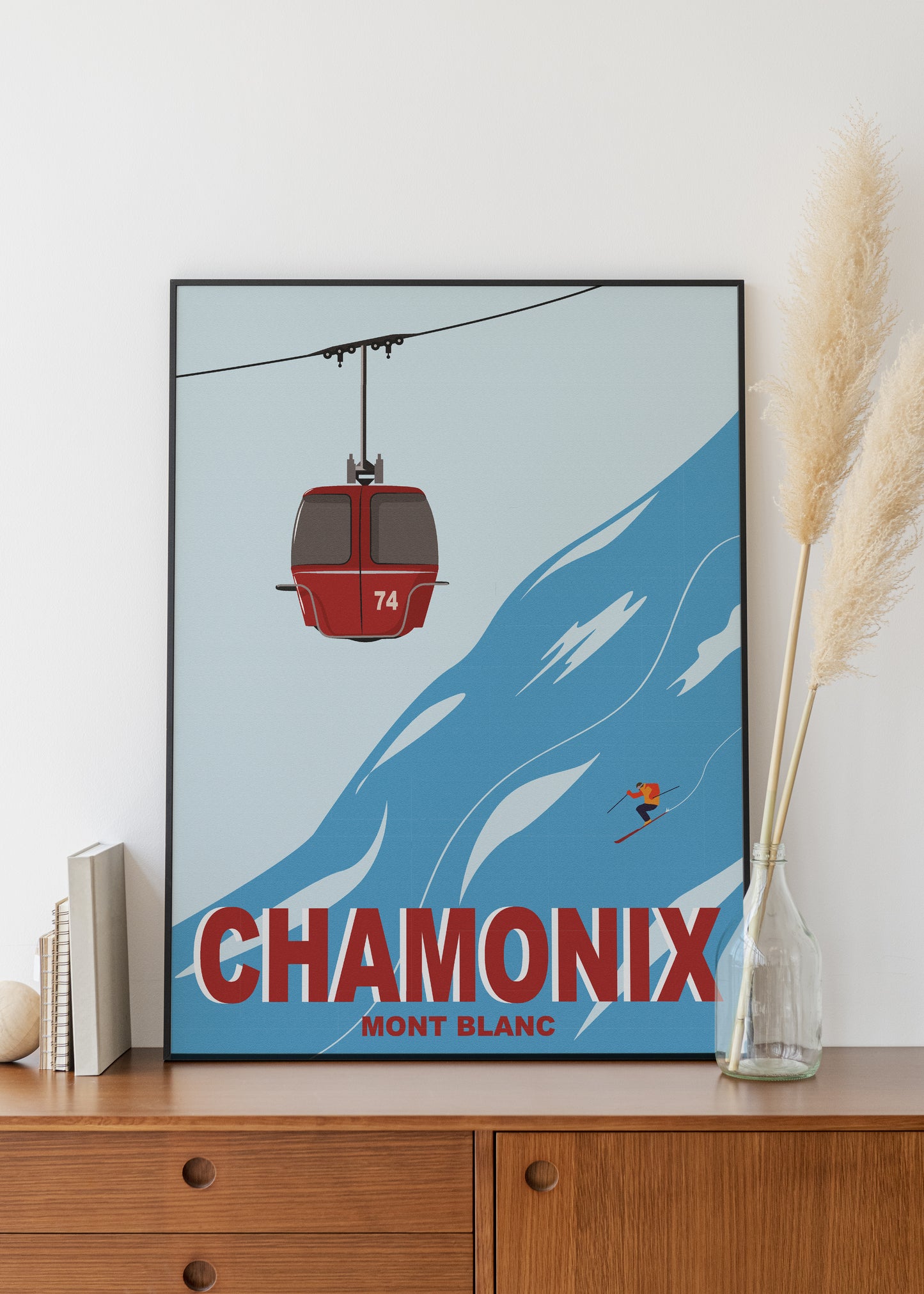 Affiche Chamonix Mont-Blanc Ski