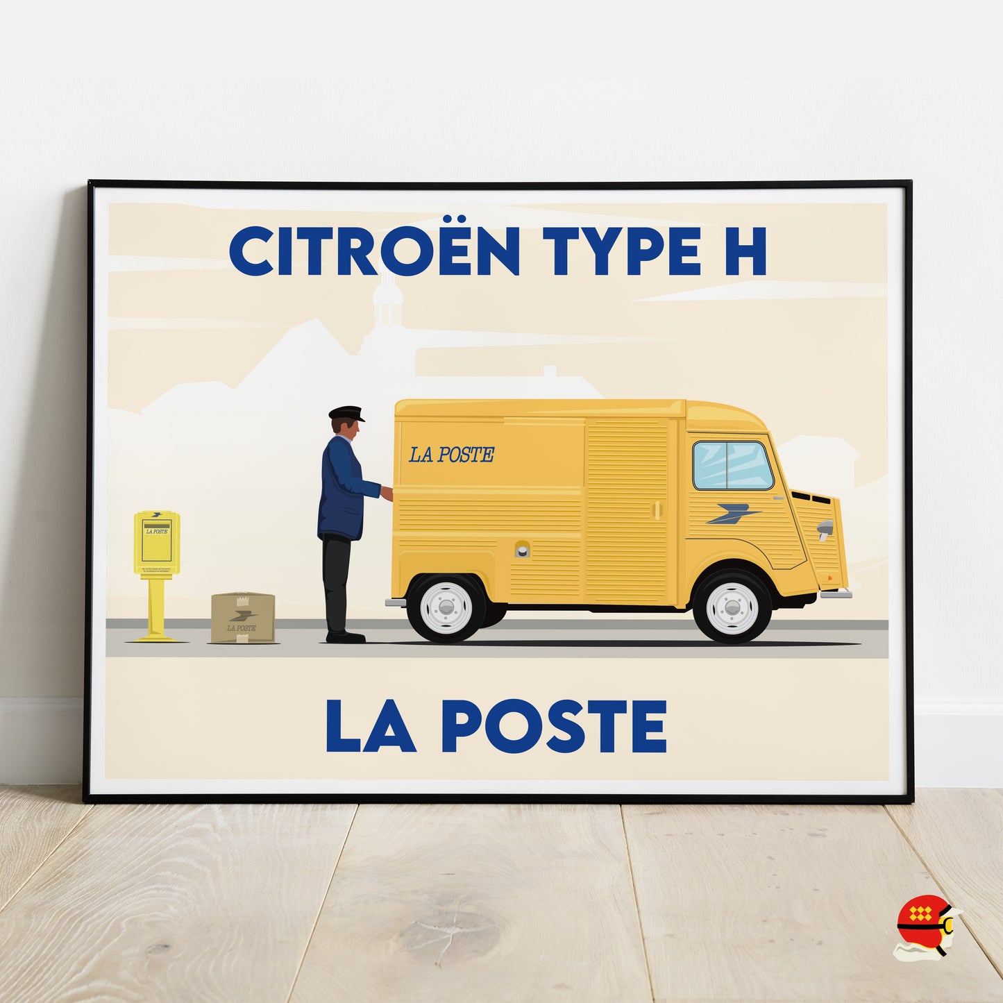 Affiche La Poste Citroën Type H illustration fourgon postal vintage