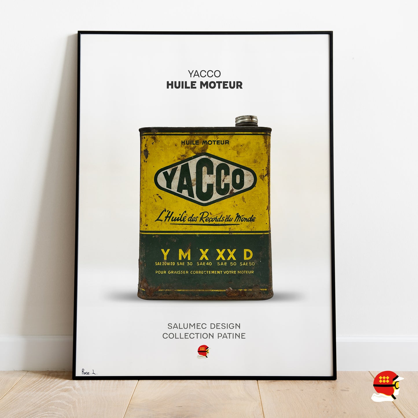 Affiche Yacco Huile Moteur avec bidon d’huile vintage