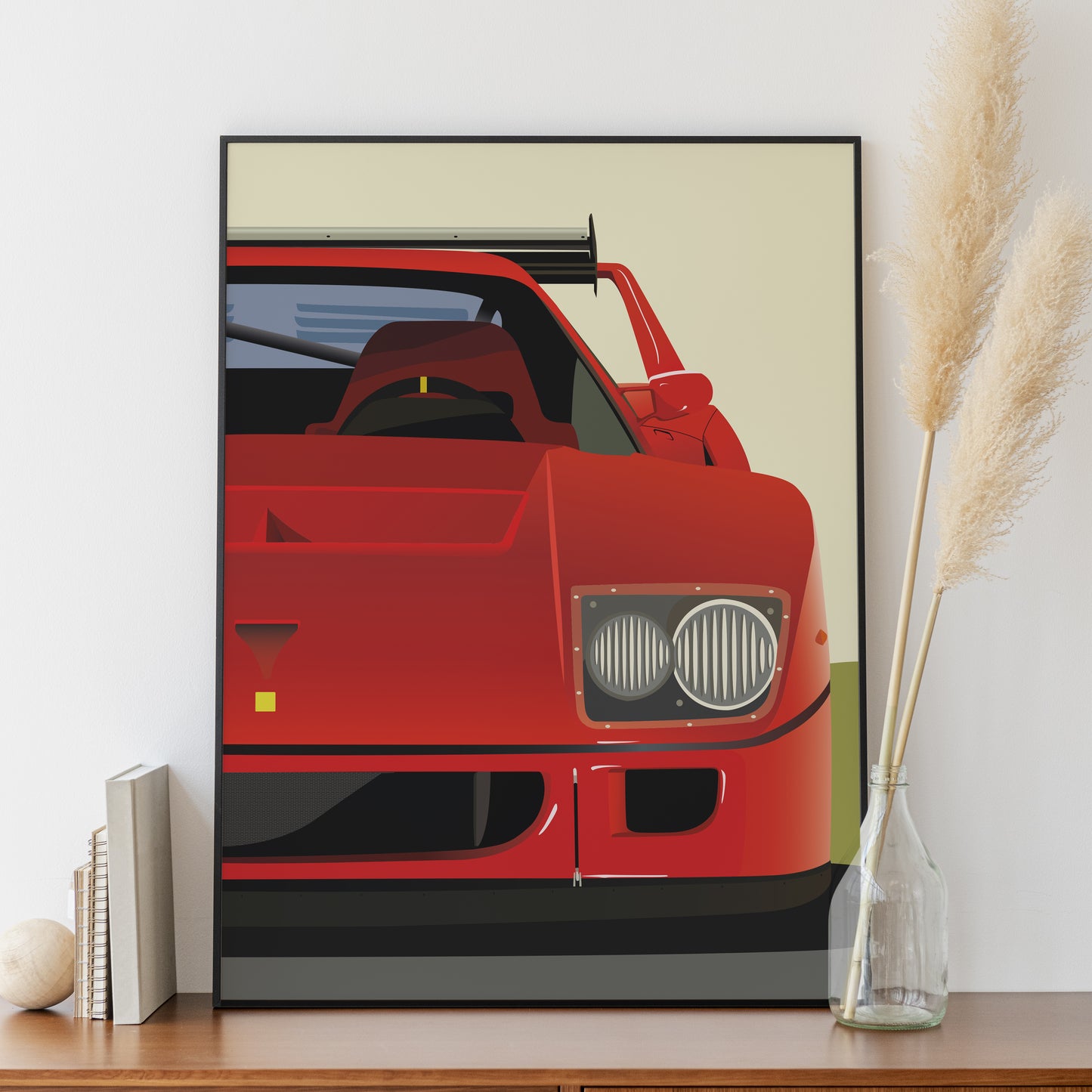 Affiche Ferrari F40 – Poster voiture iconique vintage