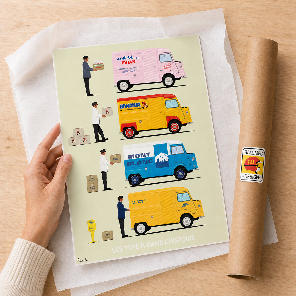Affiche La Poste Citroën Type H – Fourgon postal vintage
