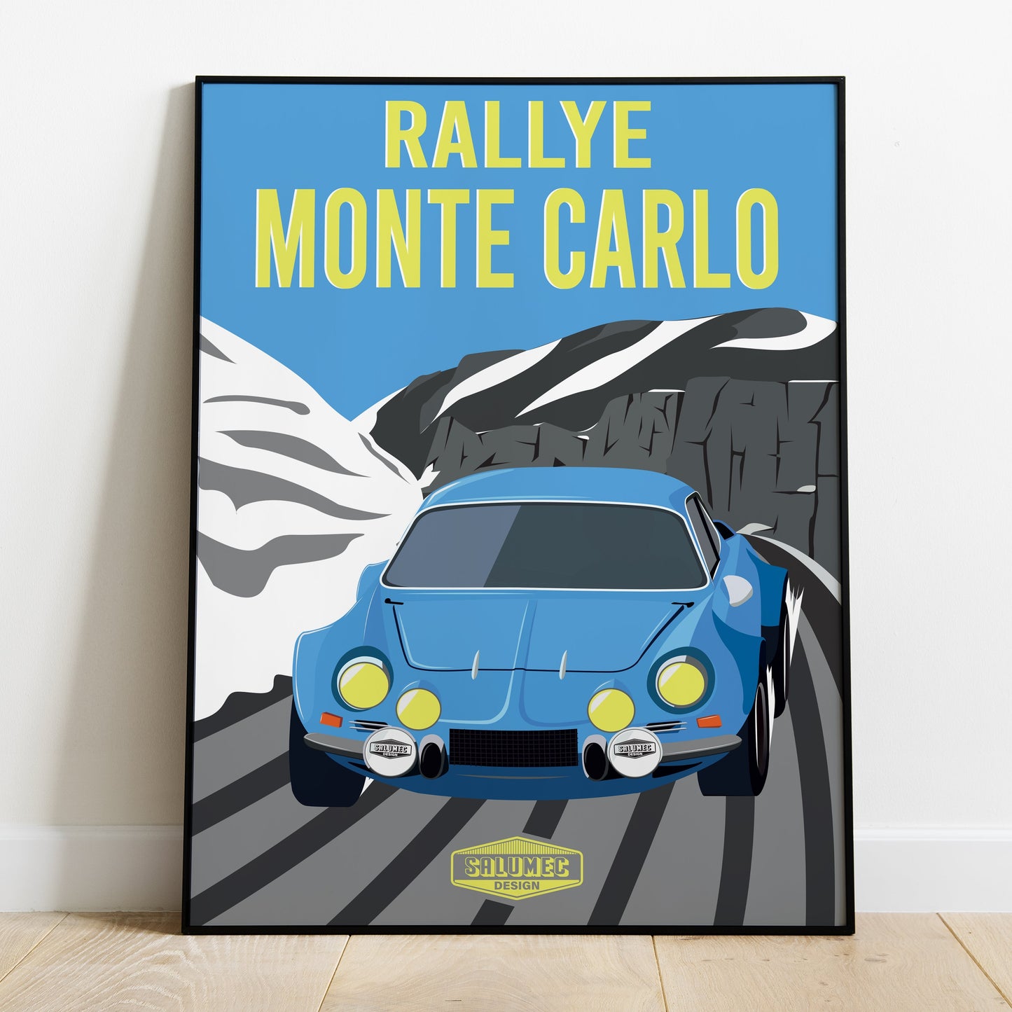 Affiche a110 Berlinette rallye vintage