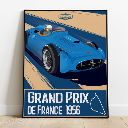 Affiche Grand Prix de France 1956 Formule 1