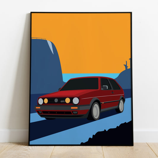 Affiche golf mk2 vintage