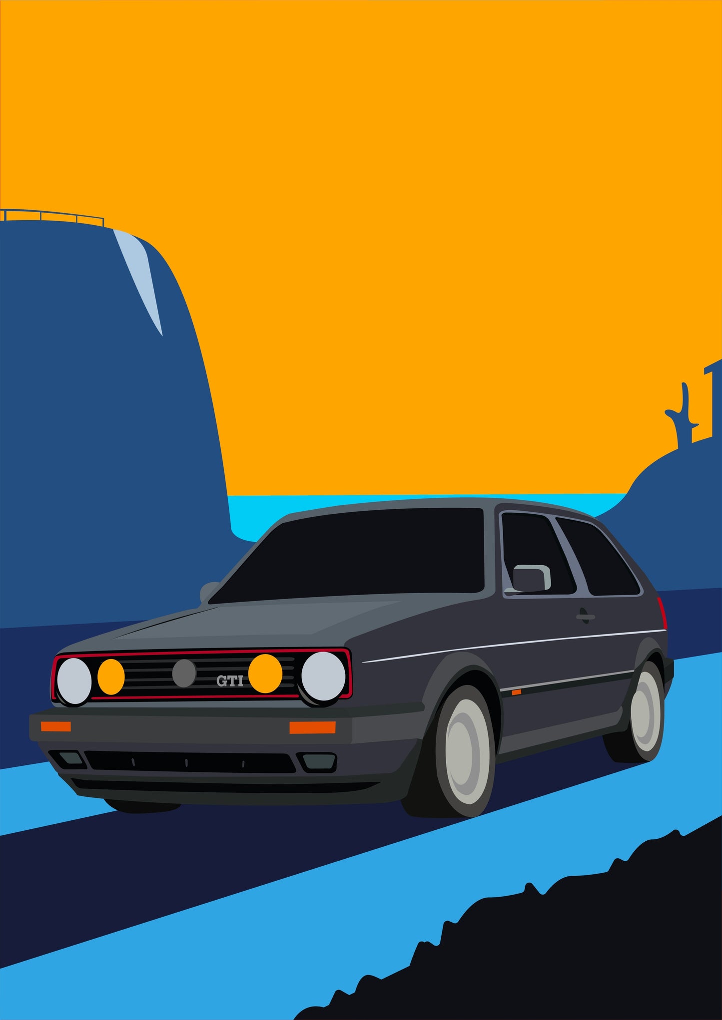 Affiche golf mk2 vintage