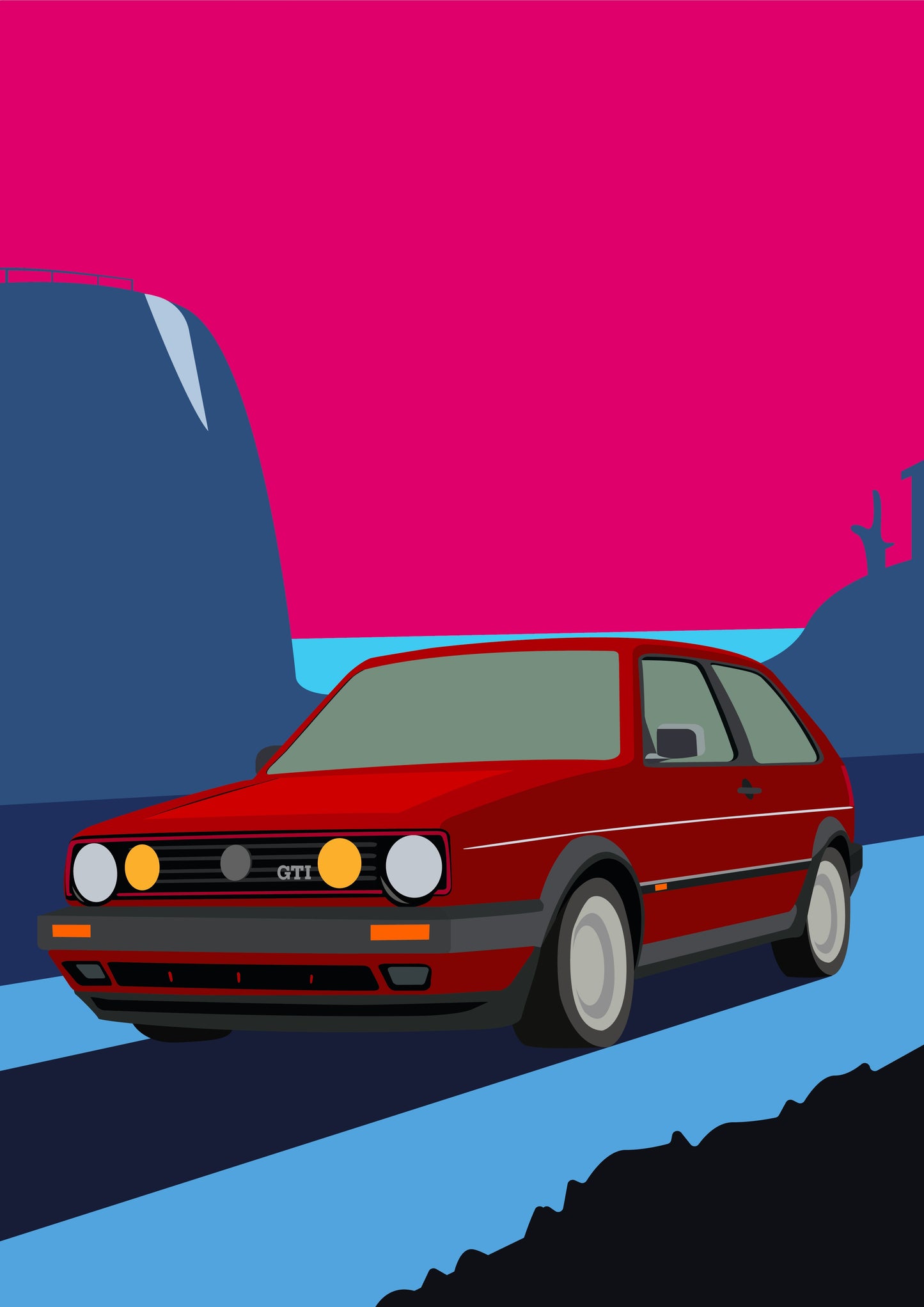 Affiche golf mk2 vintage