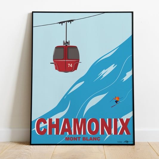 Affiche Chamonix Mont Blanc ski