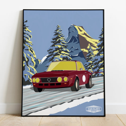 Affiche Fulvia Rallye vintage