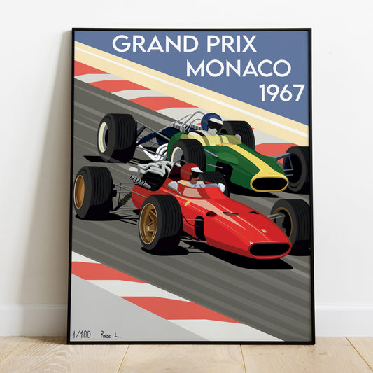 Affiche Grand Prix Monaco 1967 Formule 1
